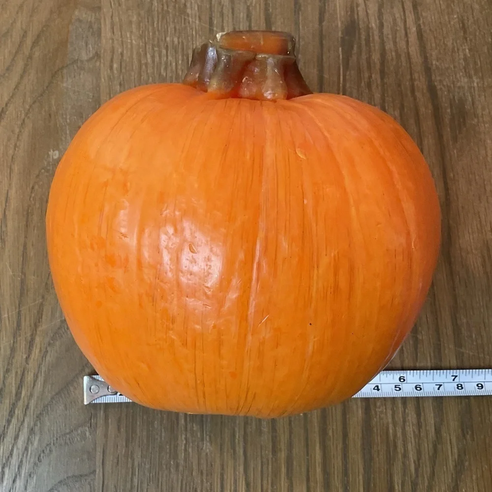 Crate&Barrel Pumpkin Candle 3 lbs 6” tall Halloween Thanksgiving Autumn Decor